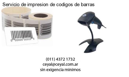 Servicio de impresion de codigos de barras