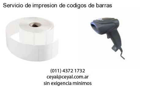 Servicio de impresion de codigos de barras