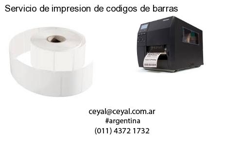 Servicio de impresion de codigos de barras