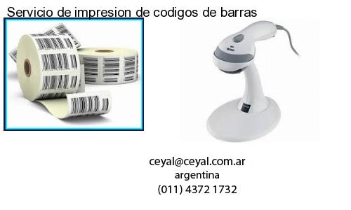 Servicio de impresion de codigos de barras