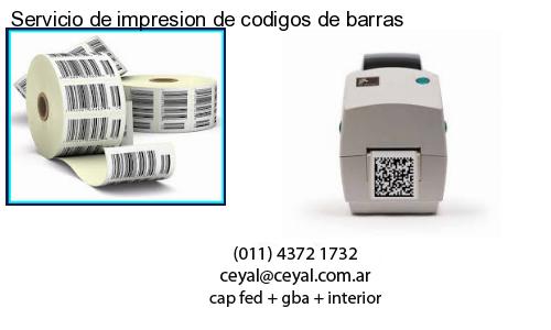 Servicio de impresion de codigos de barras