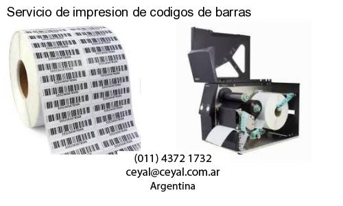 Servicio de impresion de codigos de barras