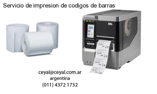Servicio de impresion de codigos de barras