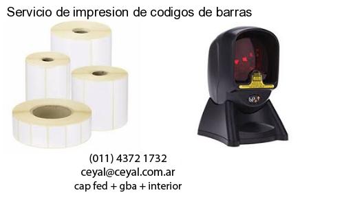 Servicio de impresion de codigos de barras