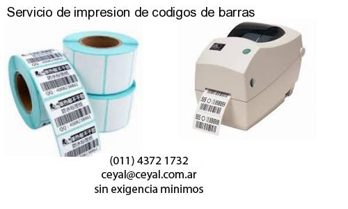 Servicio de impresion de codigos de barras