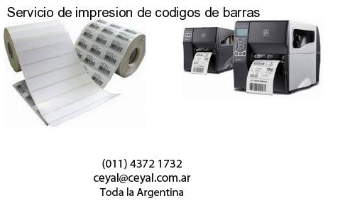 Servicio de impresion de codigos de barras