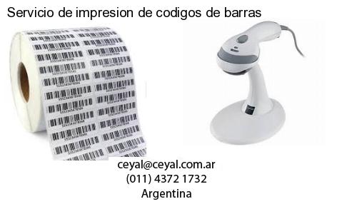 Servicio de impresion de codigos de barras