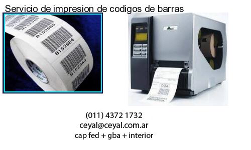 Servicio de impresion de codigos de barras