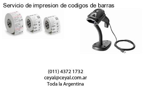 Servicio de impresion de codigos de barras