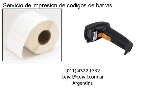 Servicio de impresion de codigos de barras