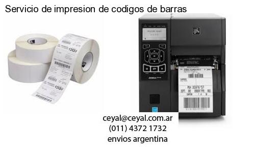 Servicio de impresion de codigos de barras