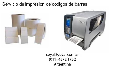 Servicio de impresion de codigos de barras
