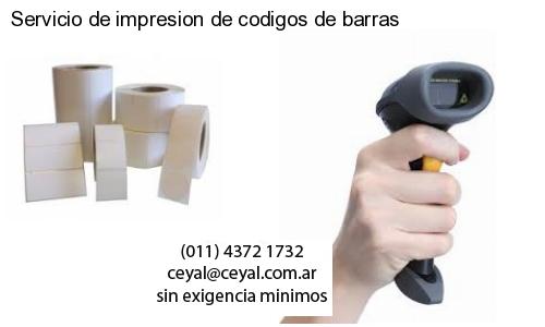 Servicio de impresion de codigos de barras
