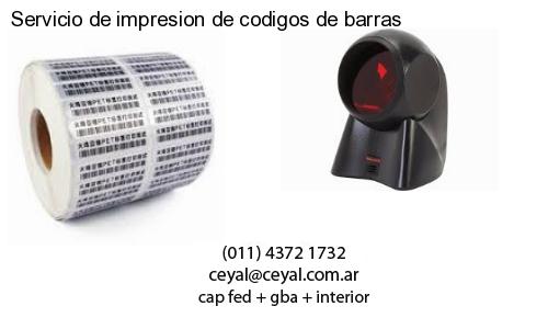 Servicio de impresion de codigos de barras