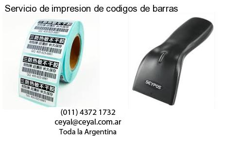 Servicio de impresion de codigos de barras