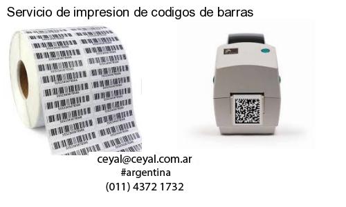 Servicio de impresion de codigos de barras