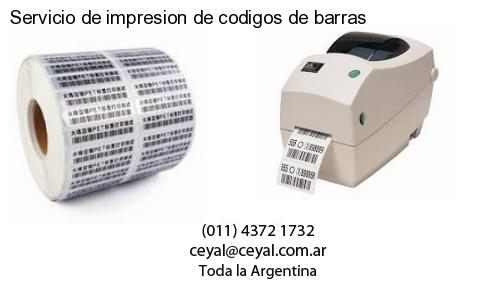 Servicio de impresion de codigos de barras