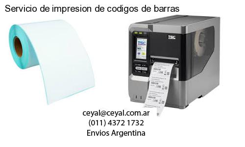 Servicio de impresion de codigos de barras