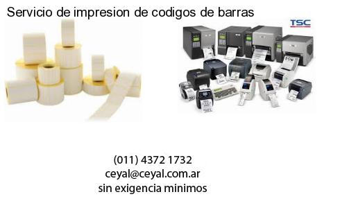 Servicio de impresion de codigos de barras