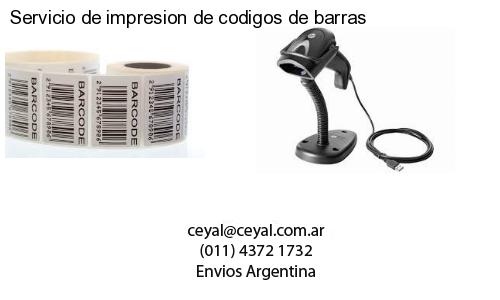 Servicio de impresion de codigos de barras