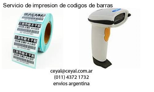 Servicio de impresion de codigos de barras