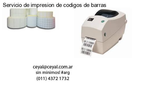 Servicio de impresion de codigos de barras