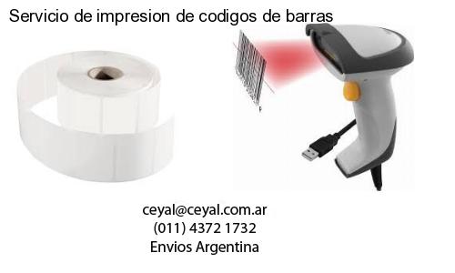 Servicio de impresion de codigos de barras