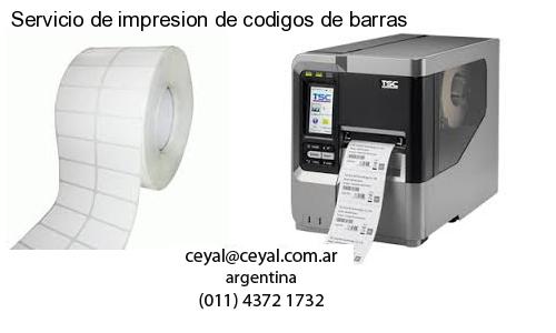 Servicio de impresion de codigos de barras