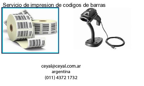 Servicio de impresion de codigos de barras