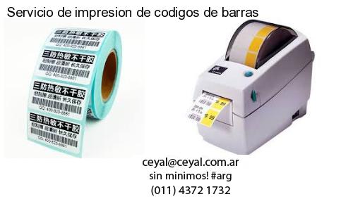 Servicio de impresion de codigos de barras