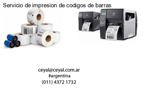 Servicio de impresion de codigos de barras