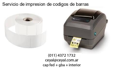 Servicio de impresion de codigos de barras
