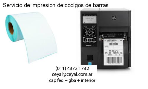 Servicio de impresion de codigos de barras