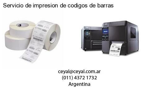 Servicio de impresion de codigos de barras