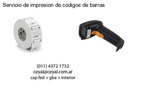 Servicio de impresion de codigos de barras