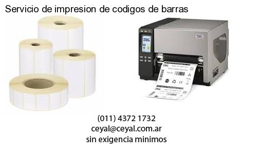 Servicio de impresion de codigos de barras