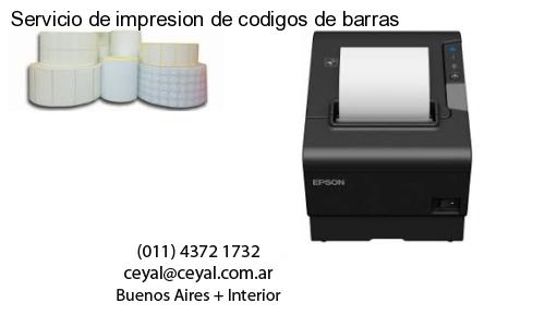 Servicio de impresion de codigos de barras