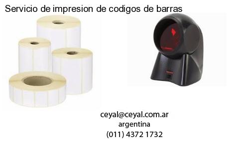 Servicio de impresion de codigos de barras