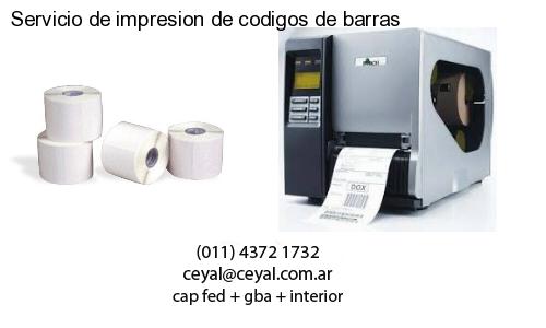 Servicio de impresion de codigos de barras