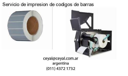 Servicio de impresion de codigos de barras