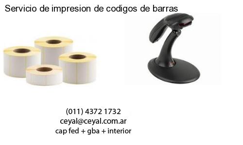 Servicio de impresion de codigos de barras