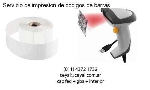 Servicio de impresion de codigos de barras