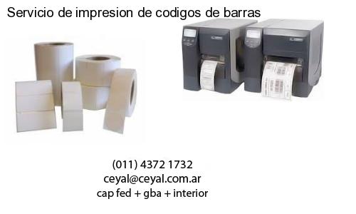 Servicio de impresion de codigos de barras