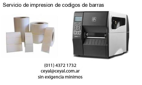Servicio de impresion de codigos de barras