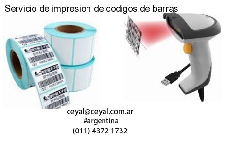 Servicio de impresion de codigos de barras