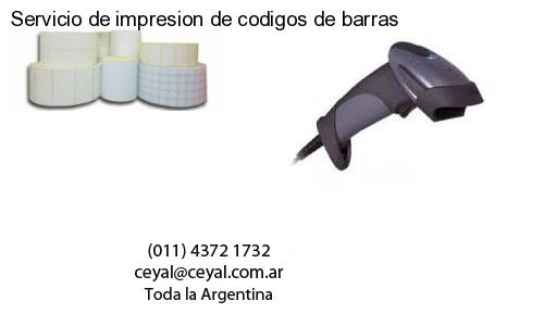 Servicio de impresion de codigos de barras