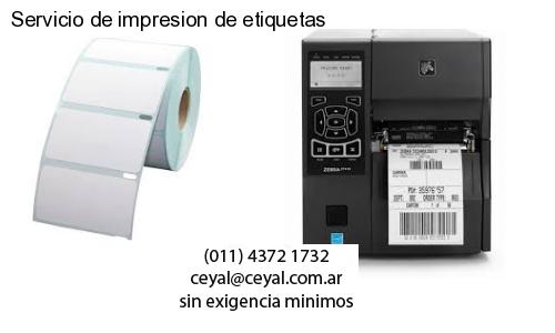 Servicio de impresion de etiquetas