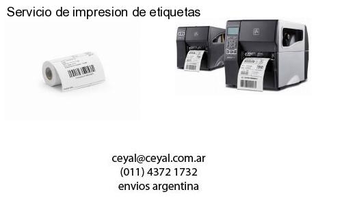 Servicio de impresion de etiquetas