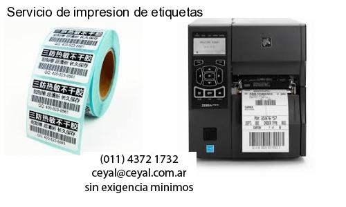 Servicio de impresion de etiquetas