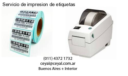Servicio de impresion de etiquetas